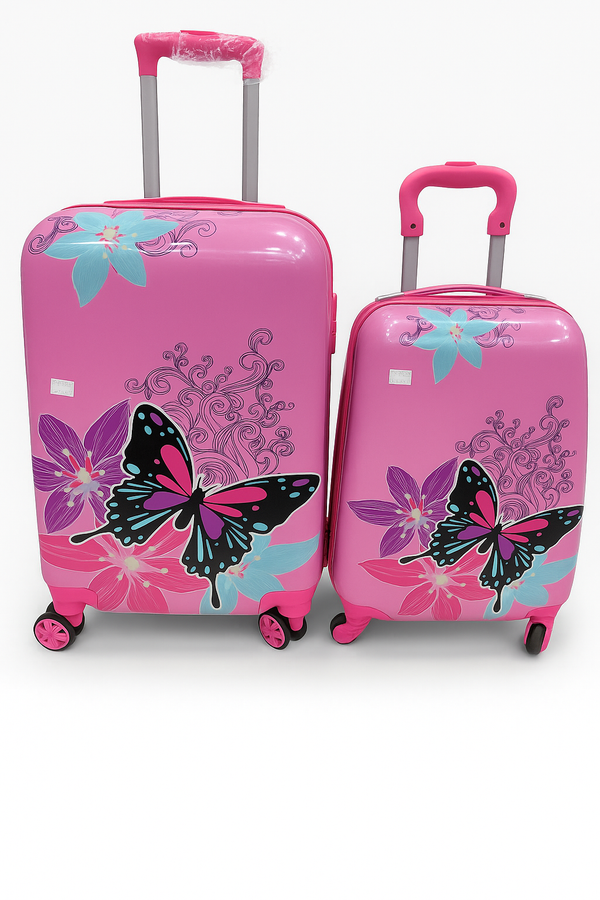 Butterfly Character Trolley Bags for Kids – Strong ABS+PC Suitcase (16" & 20") with Fun Designs