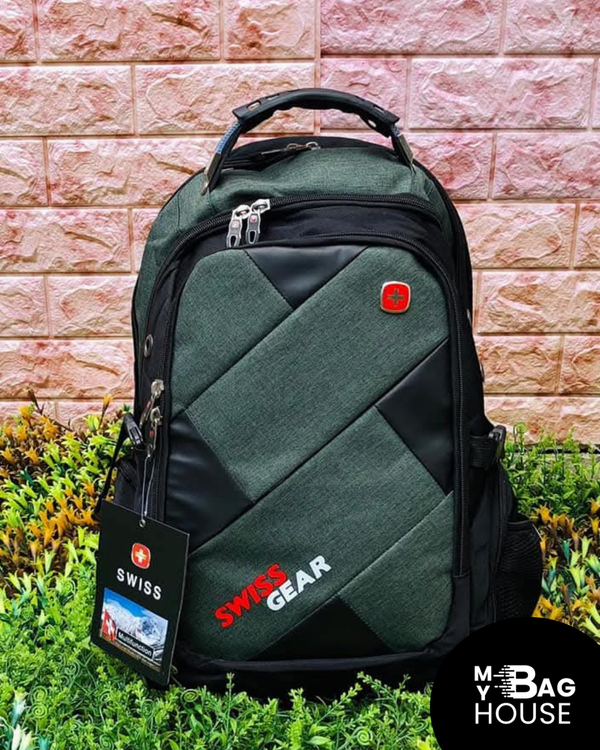 SwissGear Backpack – Durable Green Travel, Work & University Bag