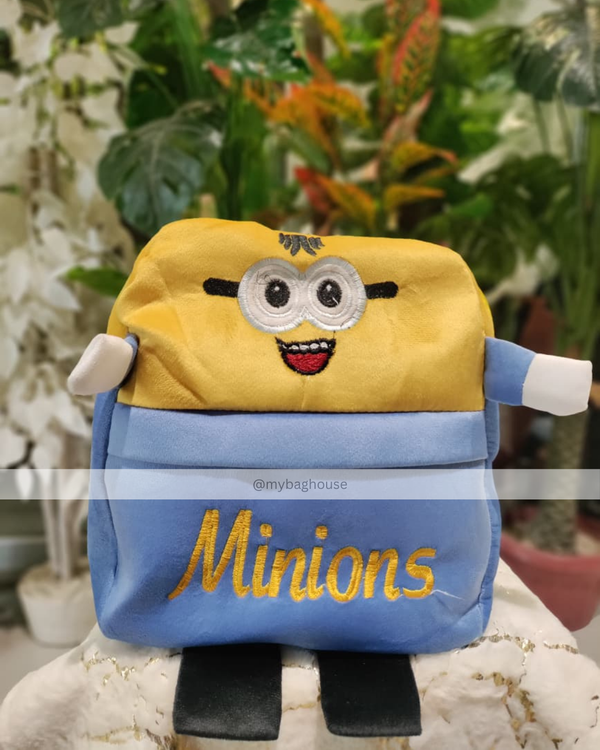 Minions Plush Kids Backpack – Soft & Cute Cartoon School Bag