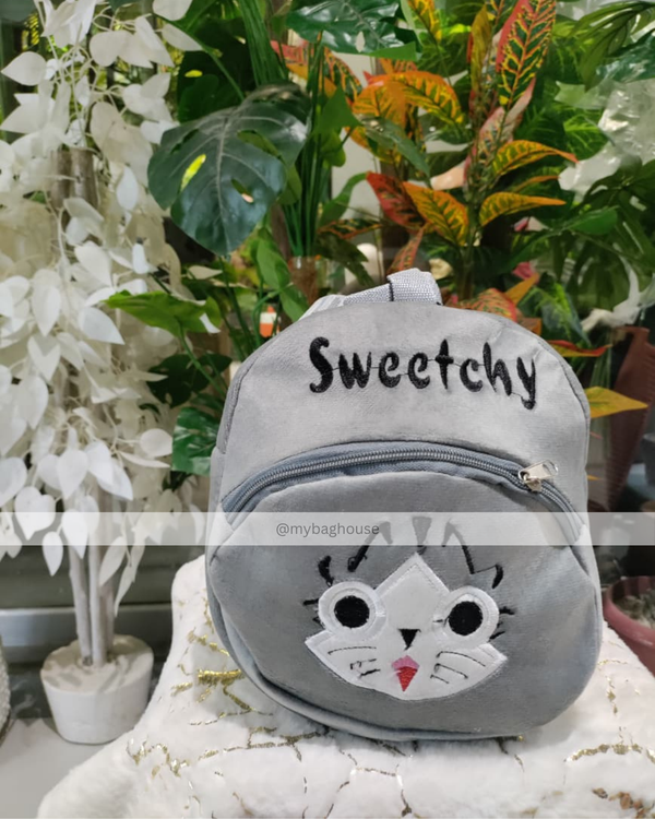 🐱 Sweetchy Cat Plush Kids Backpack – Soft Cartoon School Bag