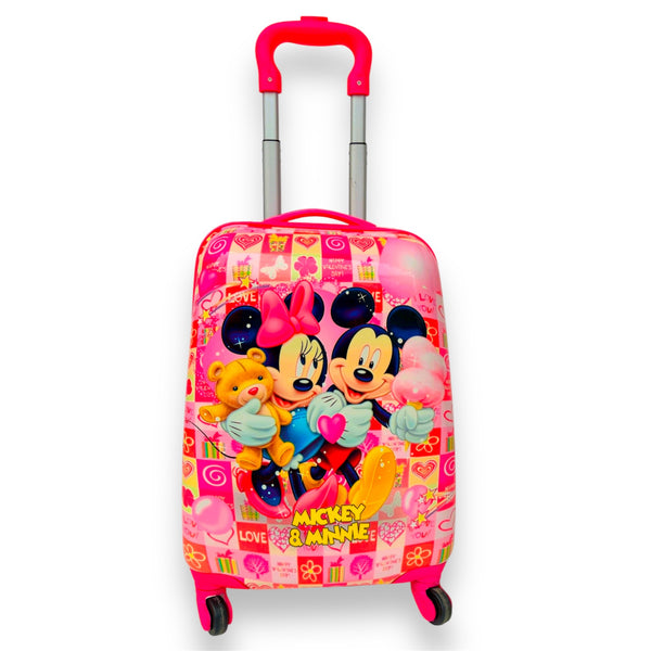Mickey & Minnie Character Trolley Bags for Kids – Strong ABS+PC Suitcase (16" & 20") with Fun Designs